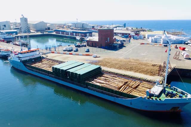The first shipment of timber by sea from Troon harbour. Picture: contributed.