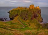 Dunnottar Castle can be found on a rocky outcrop in Aberdeenshire, just one and a half miles south of Stonehaven. The 160ft rock is surrounded by the North Sea which made it a well-defended fortress.
