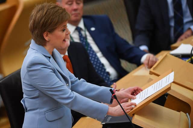 Scotland's First Minister Nicola Sturgeon gives a statement on independence referendum in the Scottish Parliament at Holyrood in Edinburgh on June 28th. Photo: ANDY BUCHANAN / AFP via Getty Images.