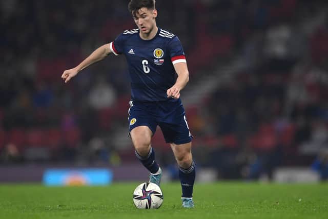 Kieran Tierney has been ruled out of action for the Scotland squad next month as he recovers from a knee injury which required surgery in April. (Photo by Stu Forster/Getty Images)
