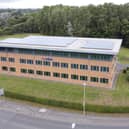 Cruden’s head office in Cambuslang, where solar panels cover 90 per cent of the roof. Picture: contributed.