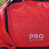 A message was left on the side of the tent. Pic: Friends of the Pentlands