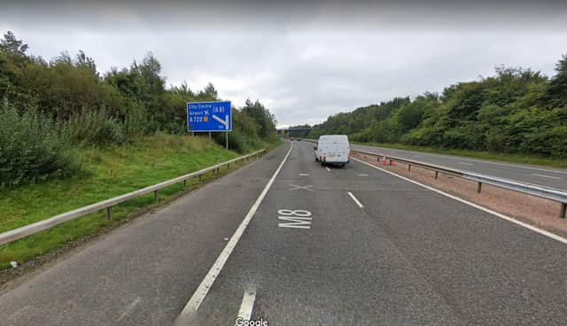 Buses will be permitted to a use a four-mile section of the M8 hard shoulder into Edinburgh. Picture: Google Street View