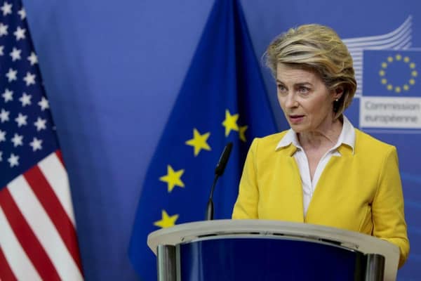 European Commission President Ursula von der Leyen said she would push ahead with attempts at toughening the bloc's vaccine export restrictions to Britain, despite both sides issuing a joint statement agreeing to work together to achieve a win-win deal.