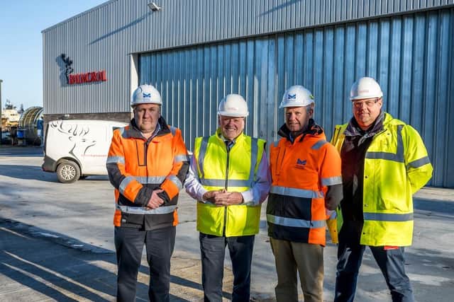 Tom Hutchison, chief executive of Montrose Port Authority; chairman and managing director of Balmoral Group, Sir Jim Milne CBE; chairman of Montrose Port Authority Board, Peter Stuart; and Subsea Test Centre general manager at Balmoral Comtec, Derek Weir.