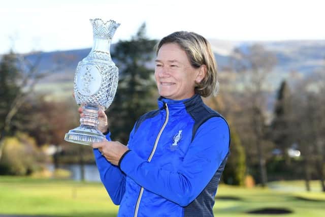 After twice getting her hands on the Solheim Cup as captain, including a home success at Gleneagles in 2019, Catriona Matthew is now aiming to lead Great Britain & Ireland to victory in the 2024 Curtis Cup at Sunningdale. Picture: Mark Runnacles/Getty Images.