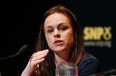 Kate Forbes at SNP leadership hustings on March 12, 2023 in Aberdeen. (Photo by Craig Brough-Pool/Getty Images)
