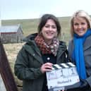 Alison O'Donnell and Ashley Jensen on the set of the new series of Shetland. Picture: Mark Mainz