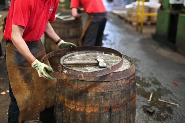 Most of the casks at the cooperage come from the bourbon industry in the US, where they can be used only once. Then bought up to mature Scotch whisky, they head to the cooperage after three or four fills for repair and reconditioning. PIC: John Devlin.
