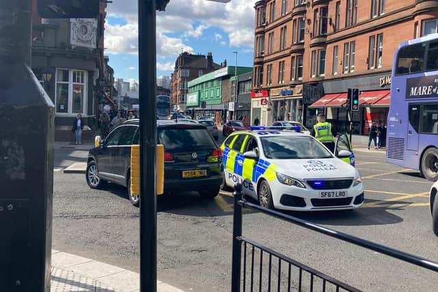 The incident happened on Kilmarnock Road in Glasgow.