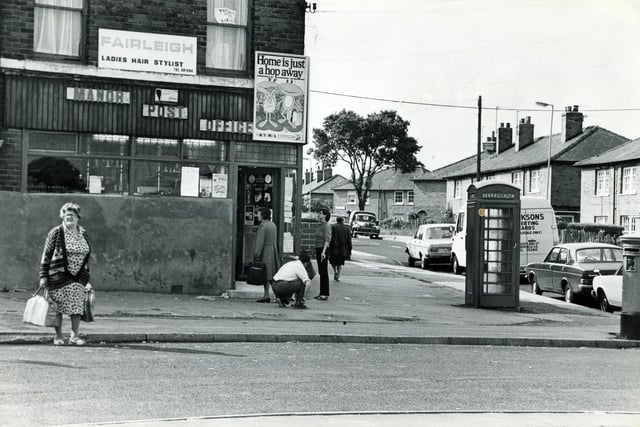 The Manor Post Office and Fairleigh ladies hair stylist pictured in 1981