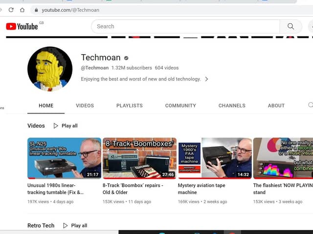 The Techmoan channel has built up a following of around 1.3 million subscribers and more than 323 million total views.