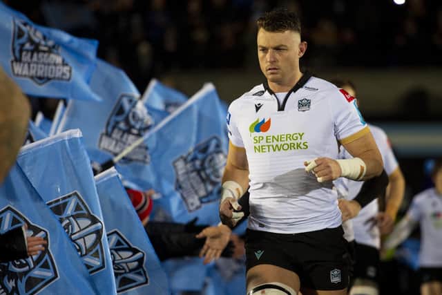 Jack Dempsey's first-half try handed the impetus to Glasgow Warriors in the 1872 Cup first leg against Edinburgh. (Photo by Ross MacDonald / SNS Group)