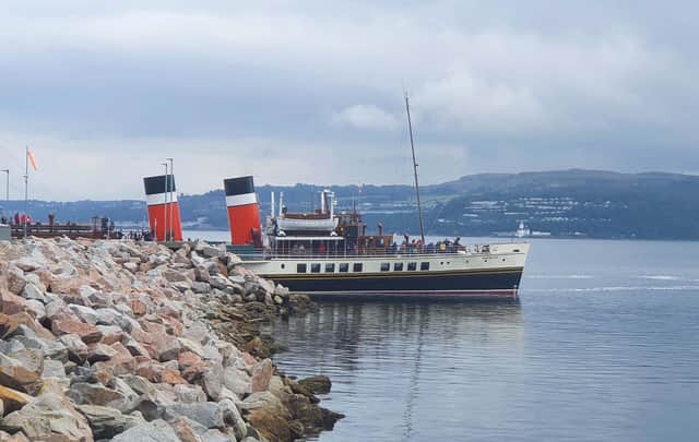 Waverley about to leave Dunoon during a Clyde cruise last August. Picture: John Devlin