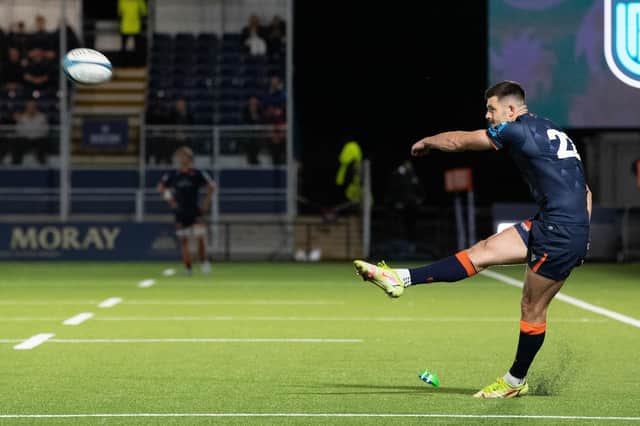 Edinburgh's Blair Kinghorn is back on kicking duty this weekend.