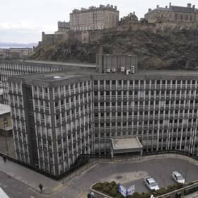This brutalist building sits close to Edinburgh's famous castle.