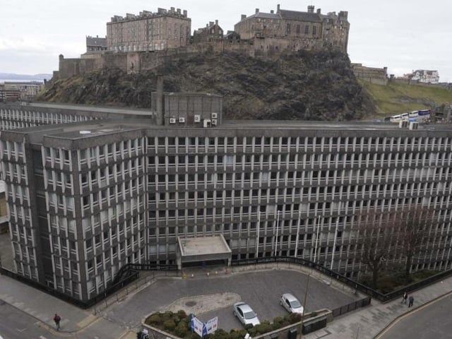 This brutalist building sits close to Edinburgh's famous castle.