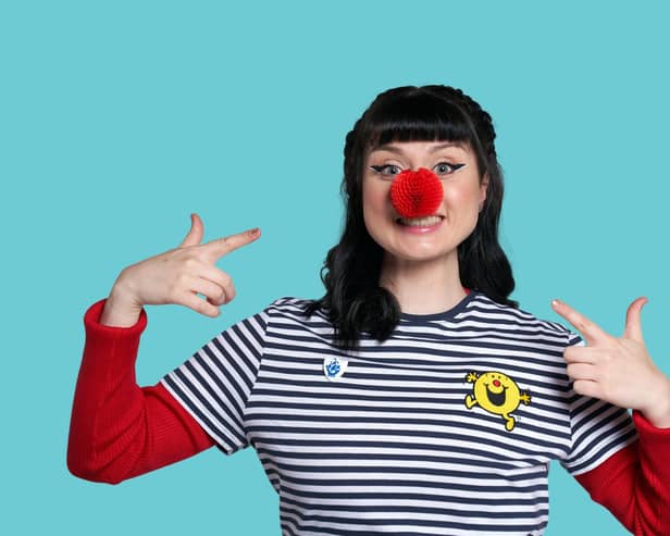 Blue Peter presenter, Abby Cook from Falkirk supported Red Nose Day in 2023.