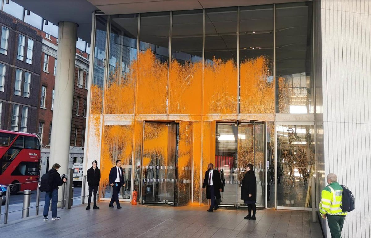 Arrests made after Just Stop Oil activists spray orange paint on buildings
