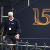 Martin Slumbers, the R&A chief executive, walks from the front of the R&A Clubhouse during the final round of the 150th Open. Picture: Tom Russo.