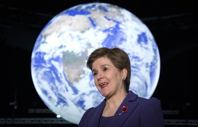 First Minister Nicola Sturgeon in the Action Zone during the Cop26 summit in Glasgow. Picture date: Thursday November 11, 2021.