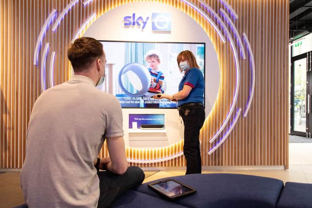 The media and entertainment group has opened for business on Glasgow’s Buchanan Street, bringing together Sky Mobile, Sky Broadband and Sky TV in one place. Picture: Rebecca Andrews