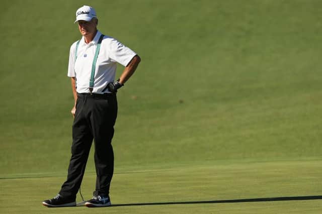Sandy Lyle stands on the second green during the second round of the Masters at Augusta National Golf Club in November. Picture: Patrick Smith/Getty Images.