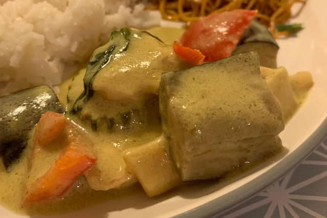 Aroma: The Thai green chicken curry had a wonderful scent of Thai Basil