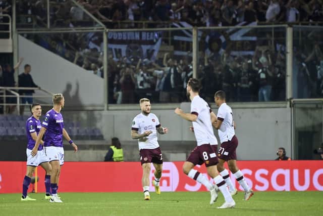 Stephen Humphrys scored a consolation goal for Hearts in Florence.