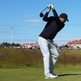 Jordan Spieth tees off on the second hole at The Renaissance Club in the Genesis Scottish Open. Picture: Andrew Redington/Getty Images.