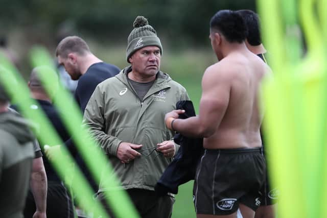 Wallabies head coach Dave Rennie during an Australia training session at Peffermill sports fields in Edinburgh. (Photo by Ian MacNicol/Getty Images)