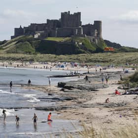 People enjoying the sunshine at Bamburgh Castle in Northumberland.
Pic: Owen Humphreys