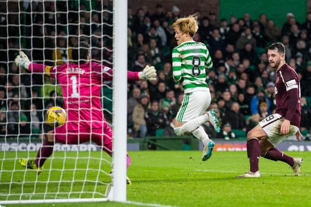 Kyogo Furuhashi's goal for Celtic against Hearts that settled the match on December 2.