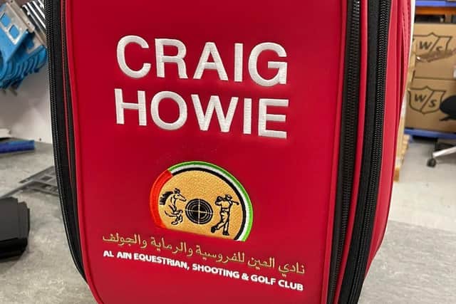 Craig Howie's tour bag now displays the Al Ain Equestrian, Shooting & Golf Club logo to mark his attachment to the UAE venue.