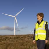 Nicola Sturgeon visits a wind farm near Strathaven in November (Picture: Robert Perry/Getty Images)