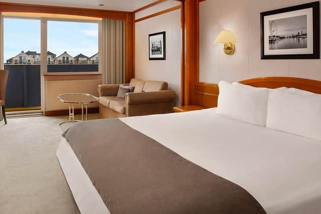 An Executive Riverview Room on board Sunborn London, one of 133 guestrooms and five suites. Pic: Contributed