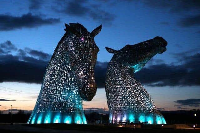 The magnificent Kelpies - two leviathan horse heads dwarfing commuters passing along the nearby M9 motorway. Picture: Jamie Forbes