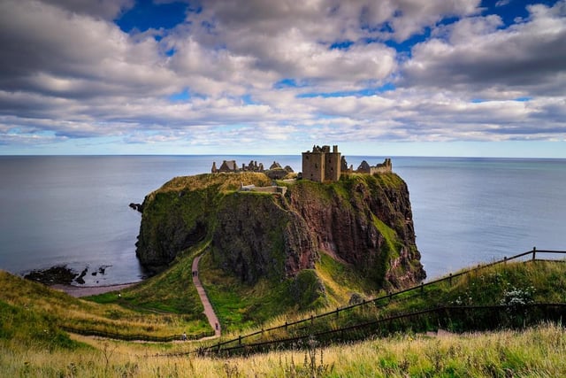 The Gaelic translation for Dunnottar is "fort on the shelving slope" and this is why the fortress has played such a prominent role in Scottish history back in the 18th century with the Jacobite rising because it was a defensive and strategic location. Described as a "ruined medieval fortress" today you can still explore it at the north-eastern coast of Scotland, 2 miles away from Stonehaven.