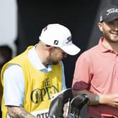 Michael Stewart chats with his caddie during the opening round of the 151st Open at Royal Liverpool. Picture: Tom Russo/The Scotsman.