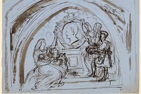 A pen and ink sketch for memorial to Prince Albert by Joseph Noel Paton
