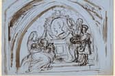 A pen and ink sketch for memorial to Prince Albert by Joseph Noel Paton