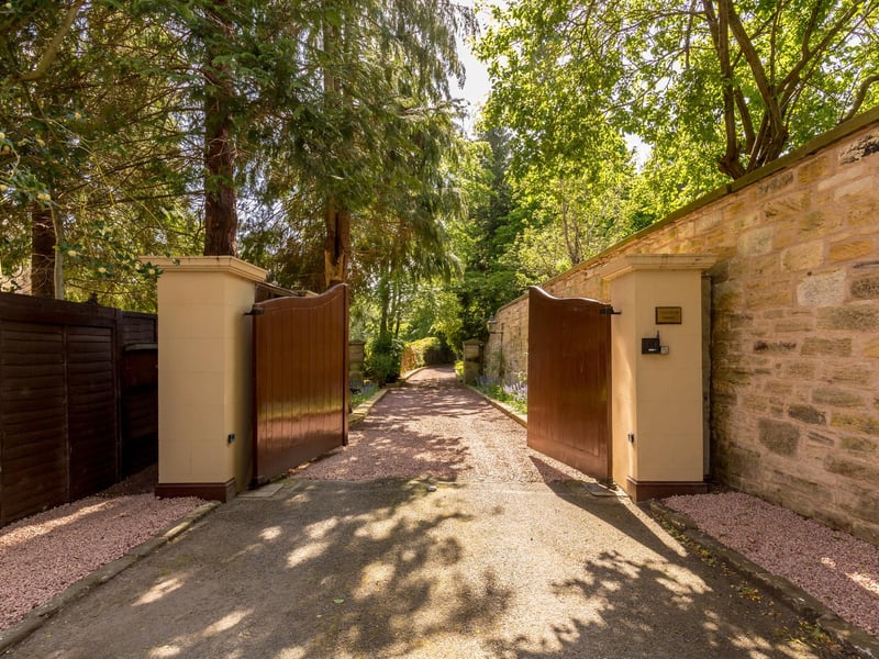 Outside, the garden is landscaped with extensive lawns, mature shrubs and trees, as well as terraces overlooking the River Esk. Ornate lamp posts – salvaged from an Edinburgh pub – look so at home they are part of the house’s C listing.