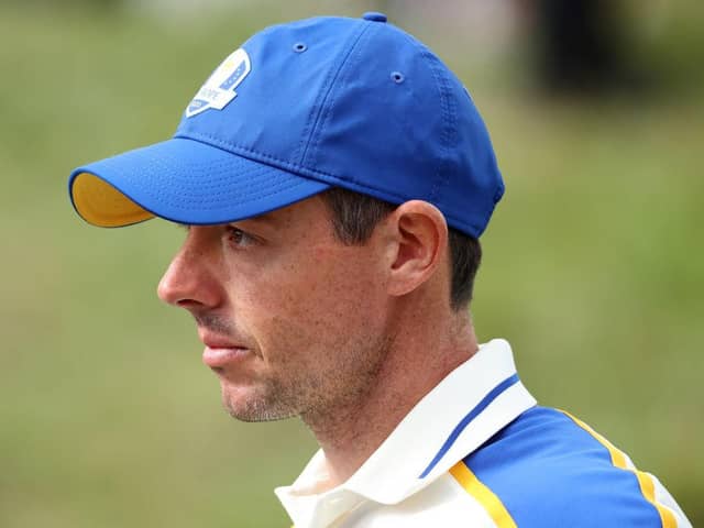 Rory McIlroy watches on after winning his singles match in the 43rd Ryder Cup at Whistling Straits. Picture: Warren Little/Getty Images.