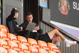 Dundee United Manager Jack Ross in the stands during a pre-season friendly match against Sunderland.