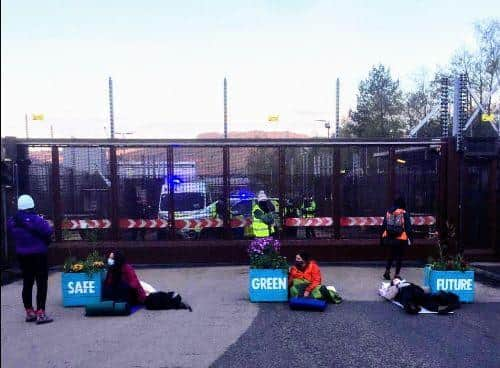 An Extinction Rebellion blockade Faslane Nuclear Base.