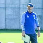 Steve Clarke oversees training at Scotland's base in Antalya, Turkey on Wednesday. Picture: Scottish FA