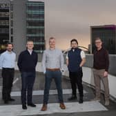 Left to right are Paul Wilson (STAC), John Moran (Murphy), Adrian Murphy (Murphy), Gregor Aikman (STAC) and Angus MacFadyen (STAC). Picture: Stewart Attwood