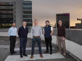 Left to right are Paul Wilson (STAC), John Moran (Murphy), Adrian Murphy (Murphy), Gregor Aikman (STAC) and Angus MacFadyen (STAC). Picture: Stewart Attwood