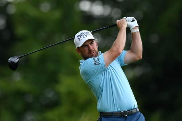Richie Ramsay hits a tee shot during the last day of the abrdn Scottish Open in East Lothian. Picture: Mark Runnacles/Getty Images.