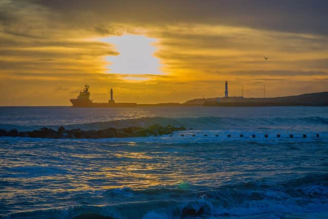 The River Don flows through Aberdeenshire towards the North Sea at Aberdeen